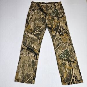 Blue Savvy Womens 14 Camo Pants Jeans Hiking Outdoor Straight Leg Stretch Brown
